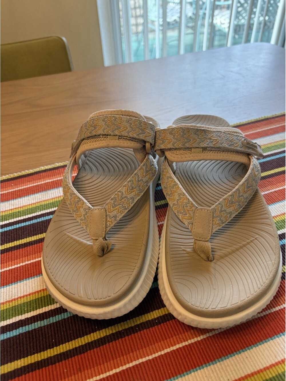 Kuailu Orthopedic Sandals Women’s 10 Plantar Fasciitis Arch Support Walking Tan
